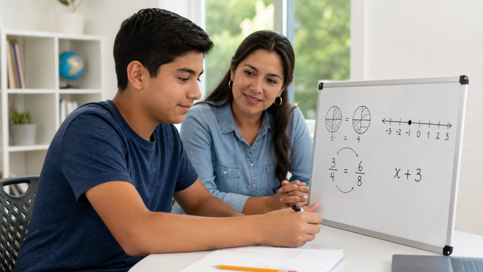 Middle school student working through a pre-algebra readiness check