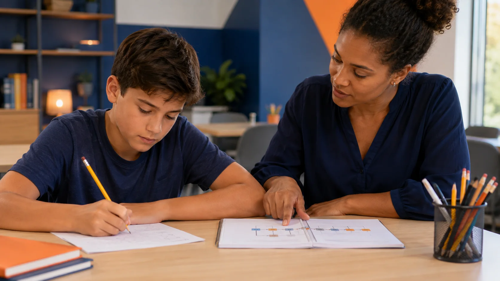 Parent comparing structured math learning options for a child