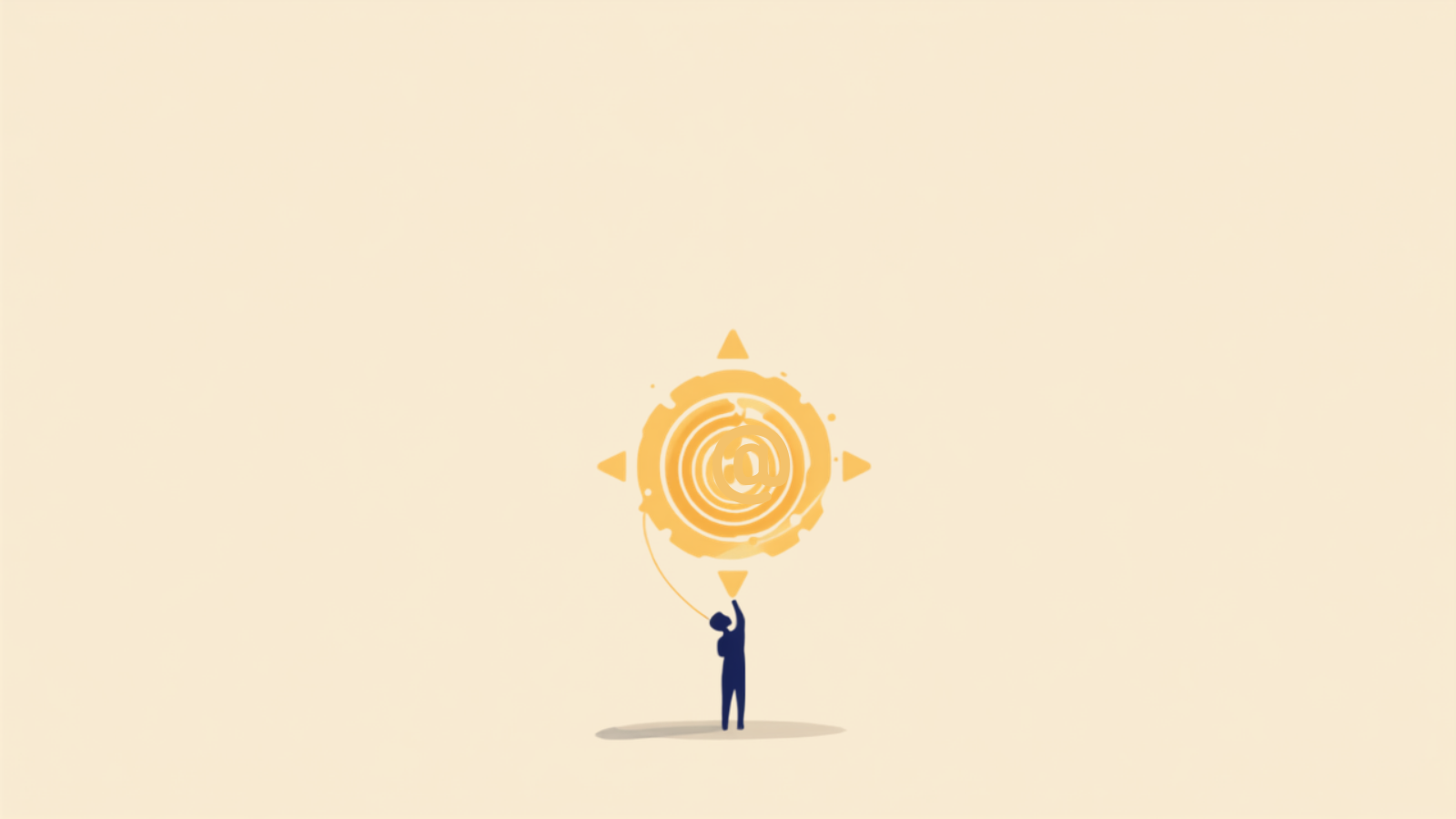 A glowing upward spiral of curiosity above a student, representing the learning flywheel a mentor creates